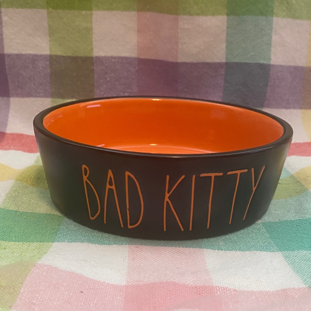 Rae Dunn BAD KITTY food or water bowl